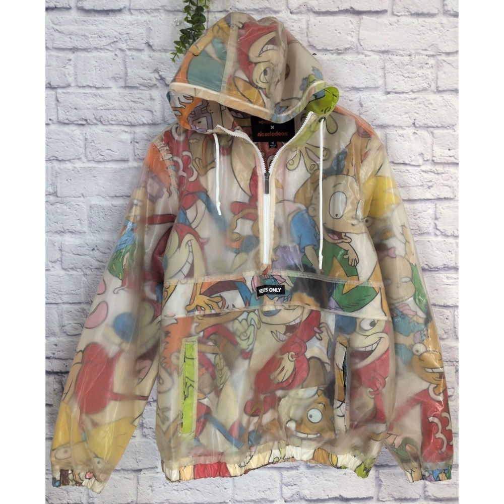 🚨Members Only x Nickelodeon Mens M Long Sleeve Hooded Anorak Jacket *Tiny Flaws